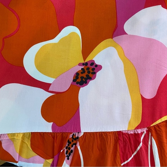 Anrabess Vibrant Floral Women's Tiered Dress Size L Flowy Comfy Vacation Spring - Picture 5 of 6